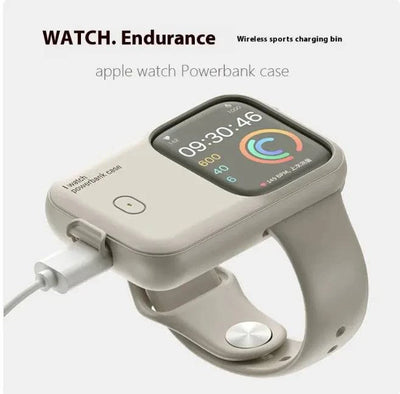 Ultra-portable charger with 1200mAh battery, wireless charging for Apple Watch, and durable silicone protection.