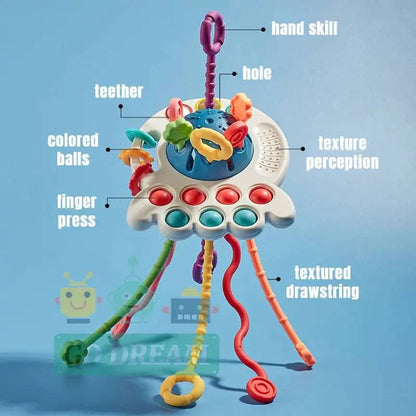 A collection of baby toys designed to enhance sensory development in infants and toddlers.