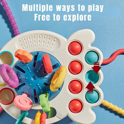 A collection of baby toys designed to enhance sensory development in infants and toddlers.