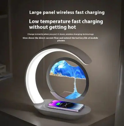 Elegant wireless charging desk lamp, seamlessly blending luxury and functionality for modern workspaces.