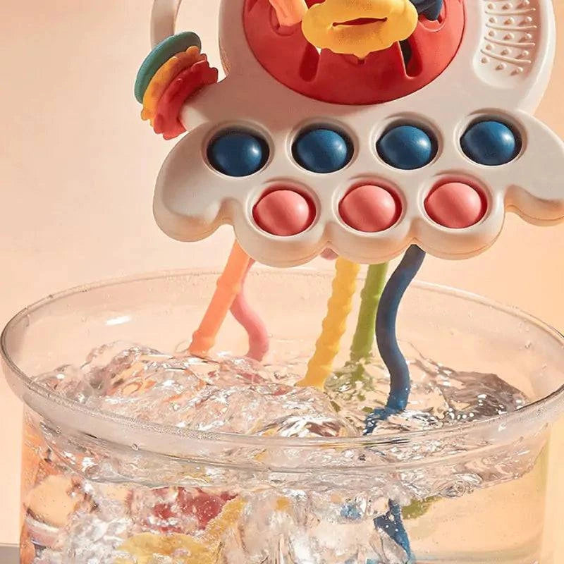 A collection of baby toys designed to enhance sensory development in infants and toddlers.