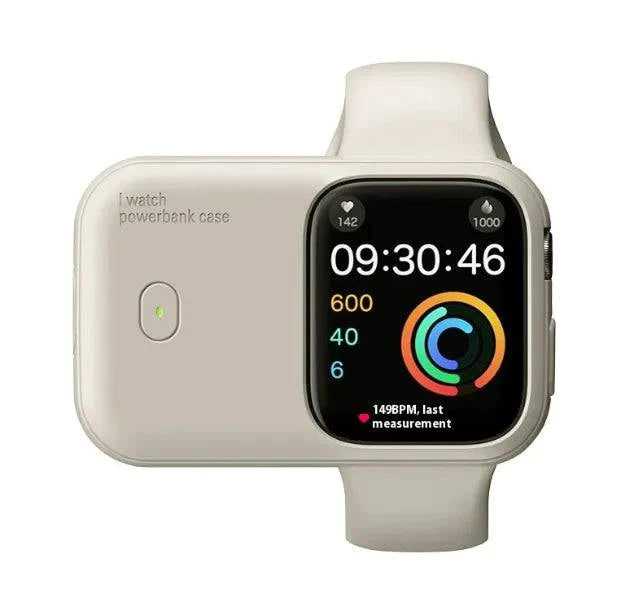Ultra-portable charger with 1200mAh battery, wireless charging for Apple Watch, and durable silicone protection.