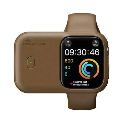Ultra-portable charger with 1200mAh battery, wireless charging for Apple Watch, and durable silicone protection.