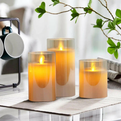 Illuminate your space with flameless candles for a safe and elegant ambiance.