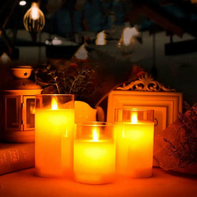 Illuminate your space with flameless candles for a safe and elegant ambiance.