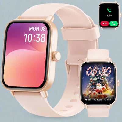 SmartWatch Pro: All-in-One Fitness Tracker & Smart Assistant for iPhone/Android - 1.8" Touch Screen, IP68 Waterproof, Heart Rate & Sleep Monitor, 110+ Sports Modes (Pink).