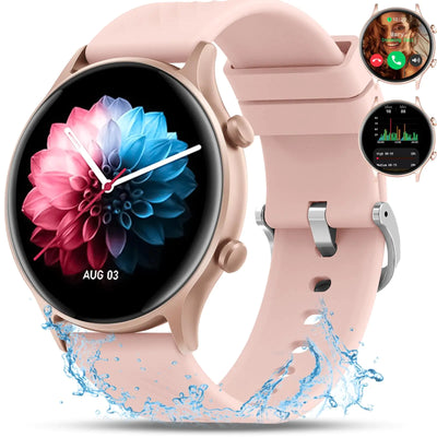 Chic Pink Smart Fitness Watch for Women with Health Tracker.